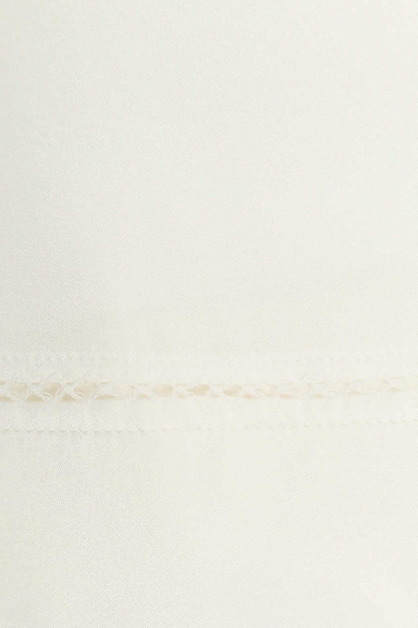 фото Белый шелковый топ с кружевом ermanno scervino