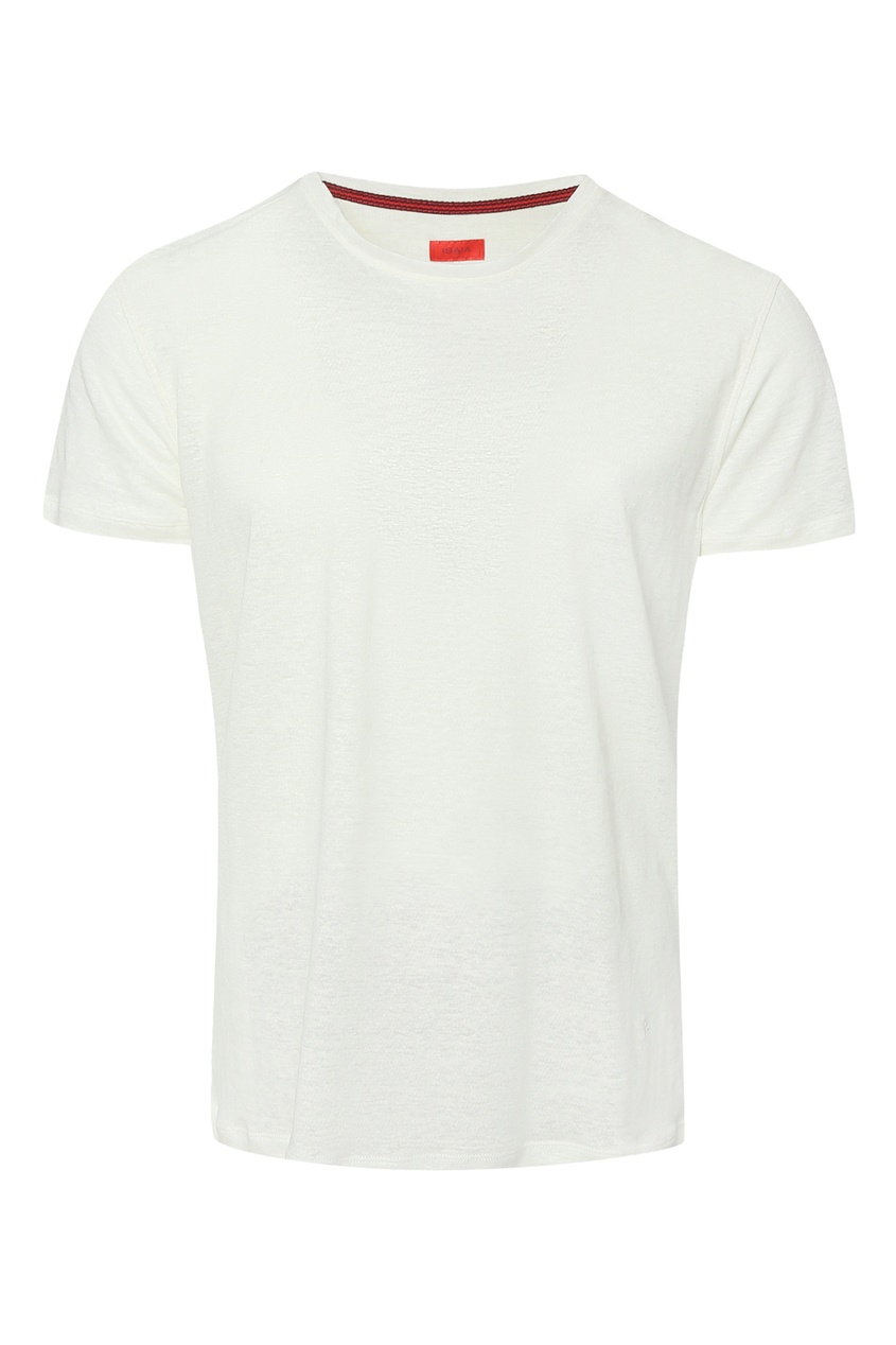 фото Белая футболка из фактурной ткани isaia