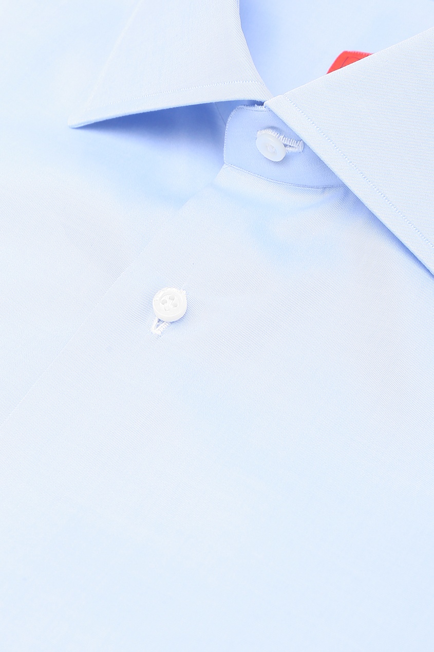 фото Голубая рубашка из хлопка isaia