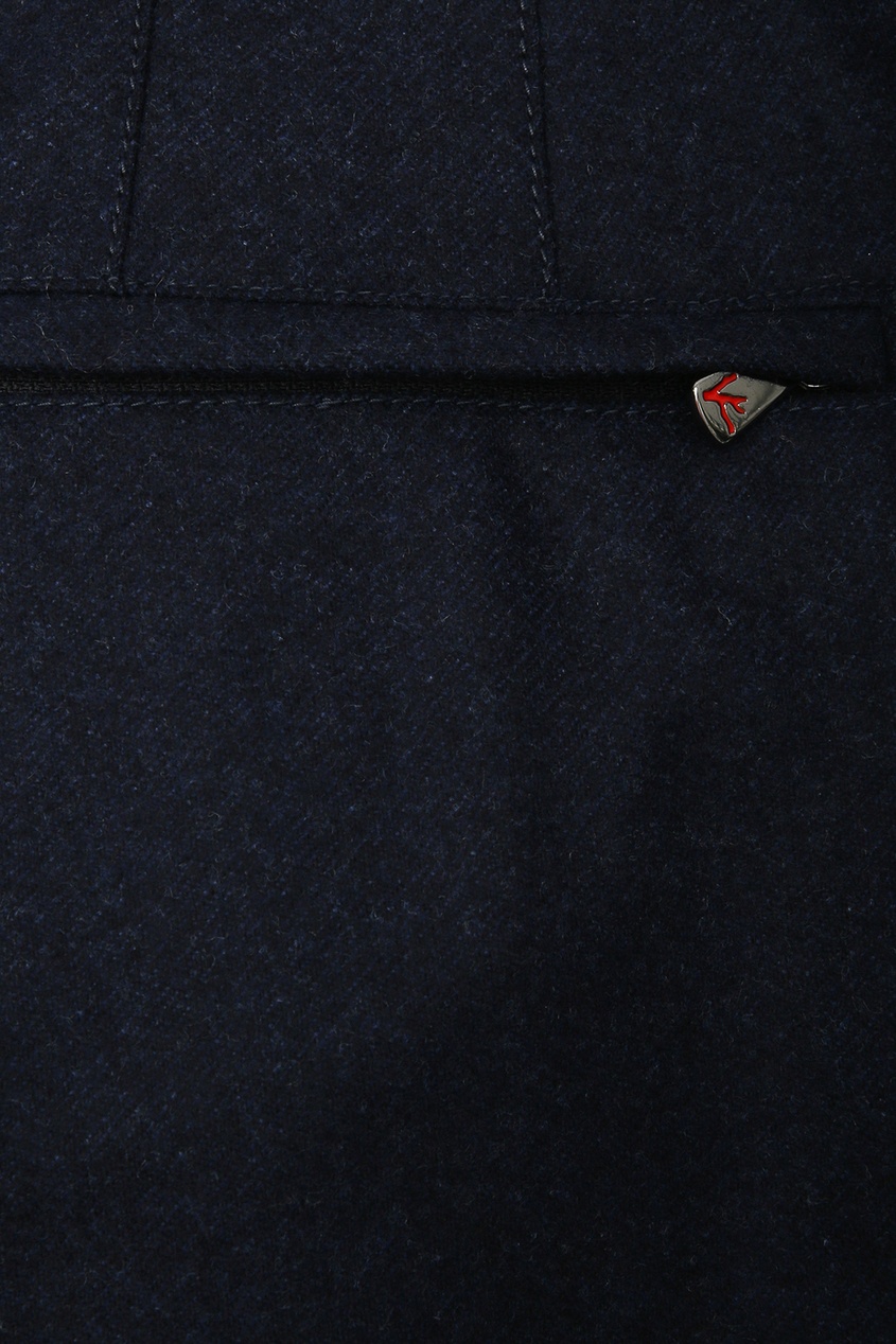 фото Темно-синие брюки с защипами isaia
