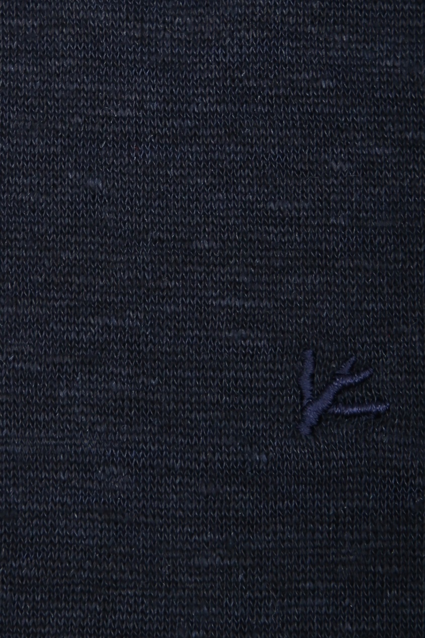 фото Синяя льняная футболка isaia