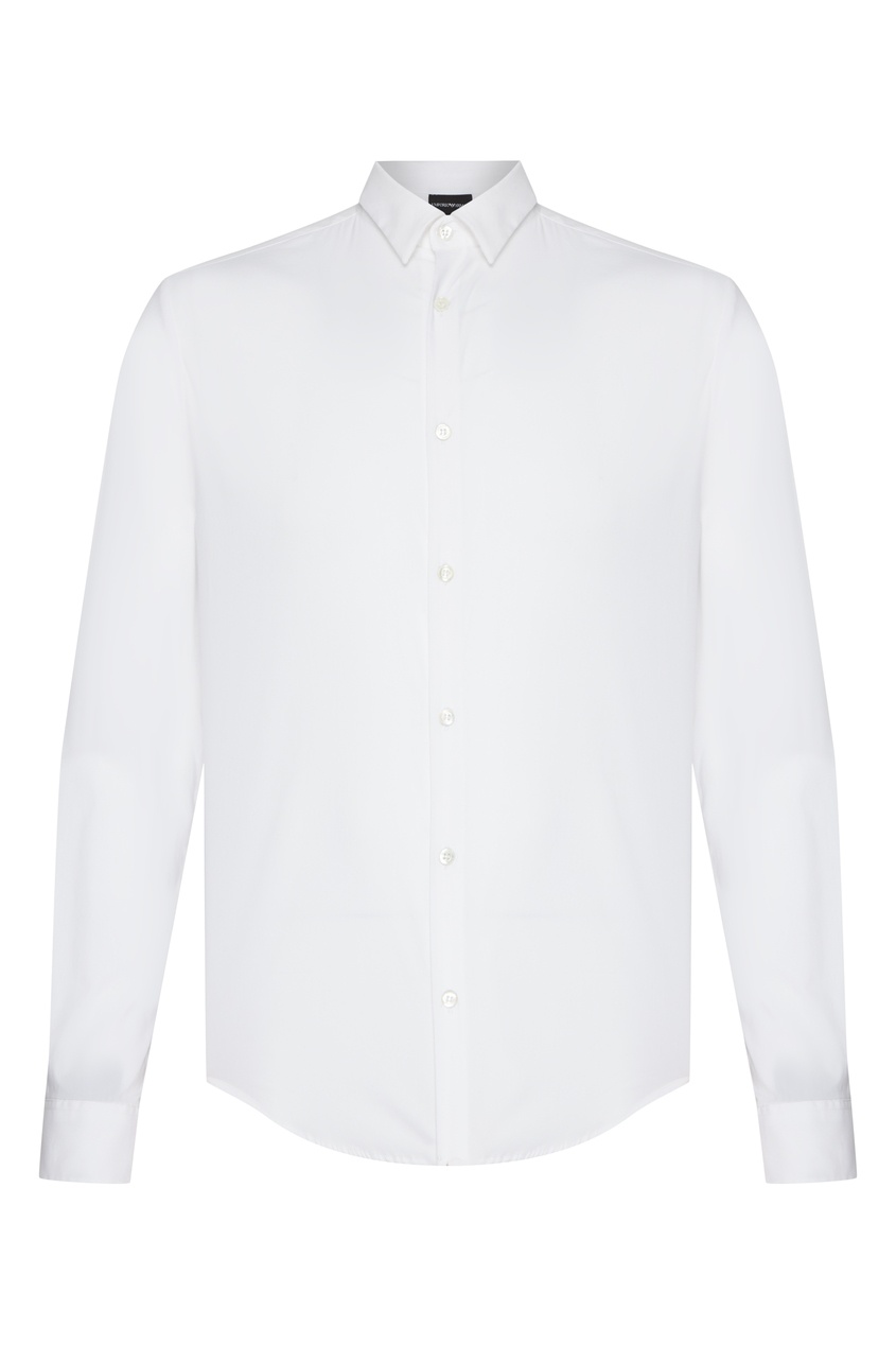 фото Белая хлопковая рубашка emporio armani