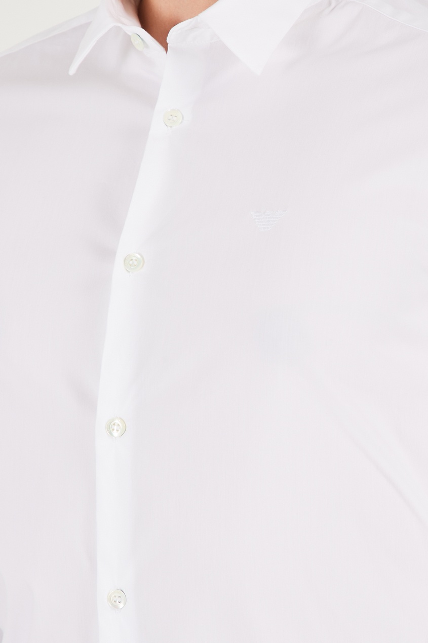 фото Белая хлопковая рубашка emporio armani