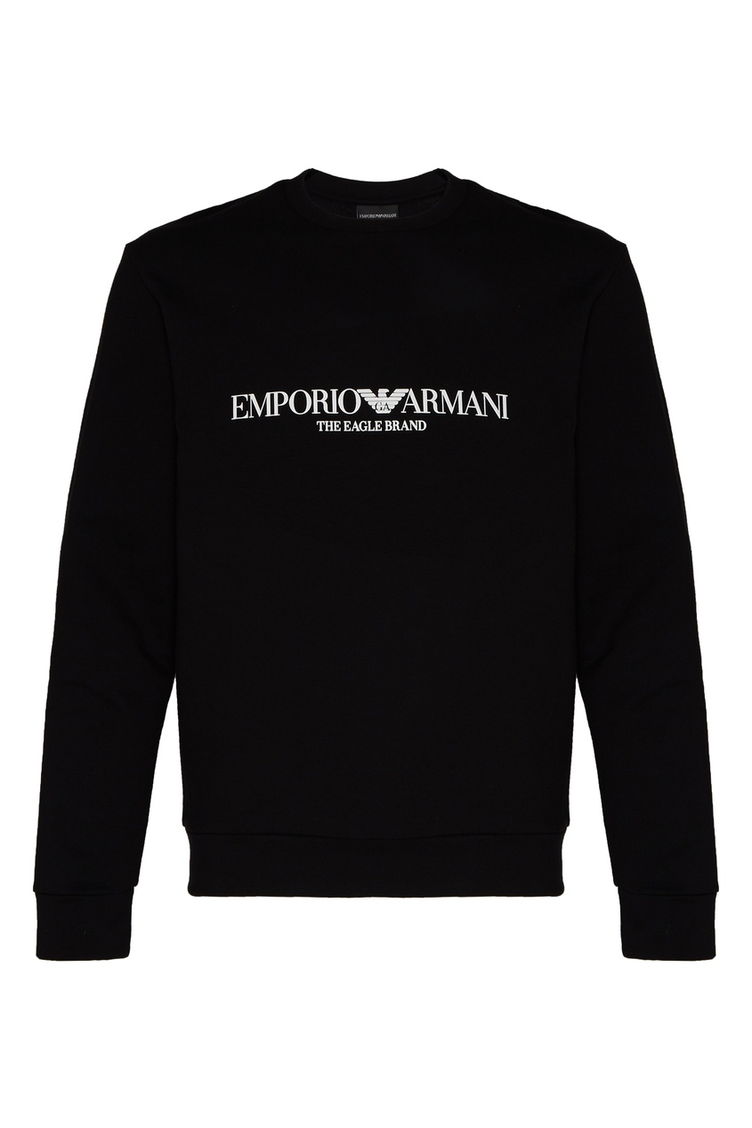 фото Черный хлопковый свитшот emporio armani