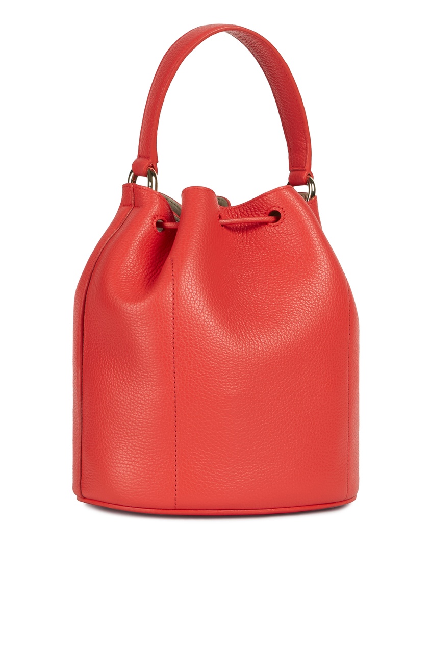 фото Кораллово-красная сумка furla sleek из кожи