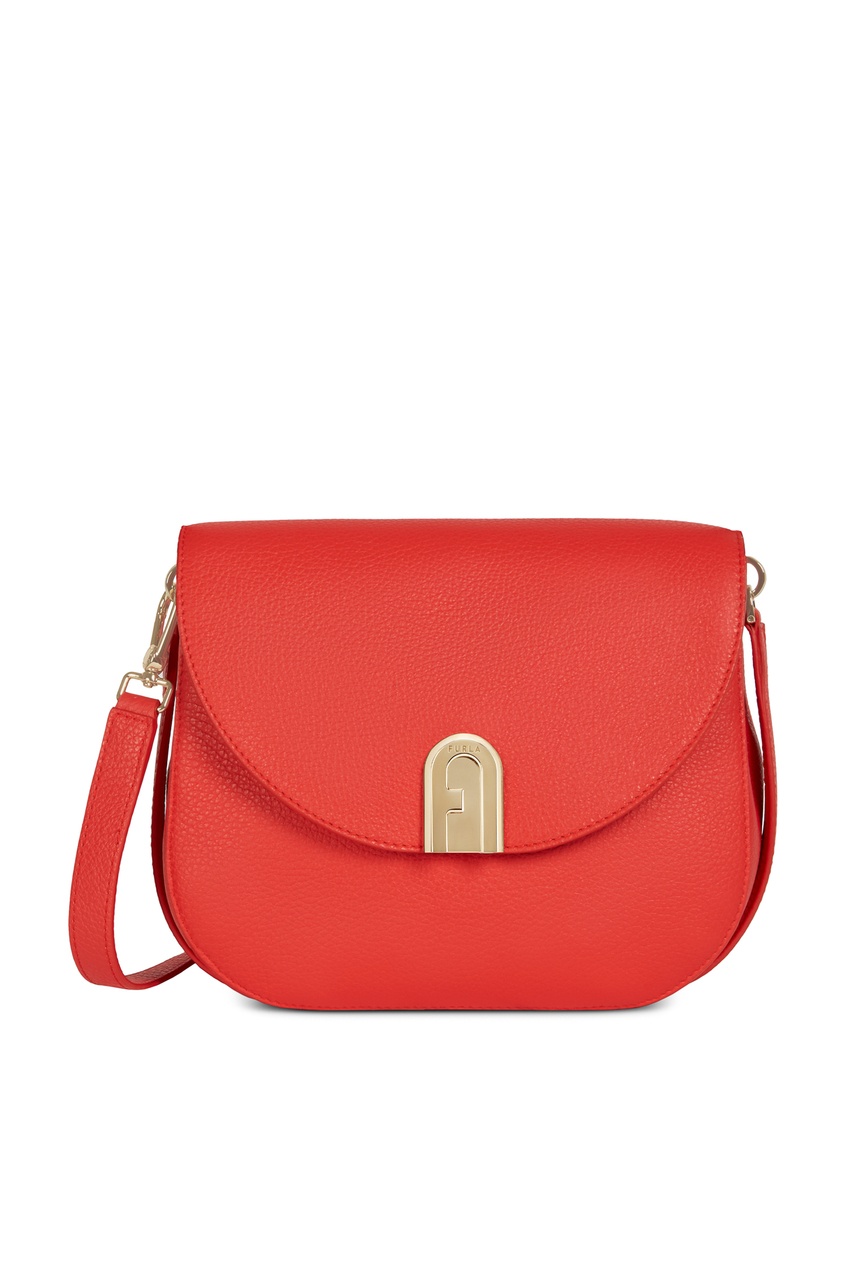 фото Красная сумка furla sleek из тисненой кожи