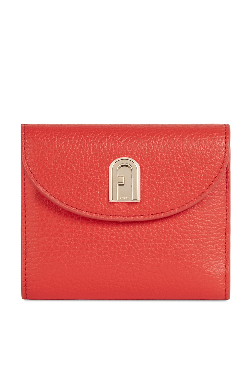 фото Красный квадратный кошелек furla sleek из кожи