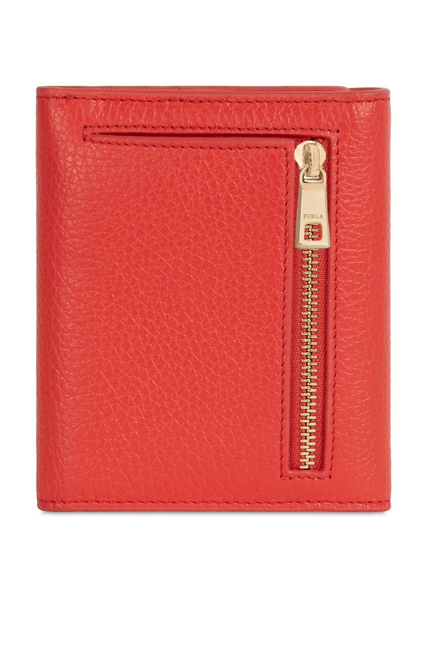 фото Красный квадратный кошелек furla sleek из кожи