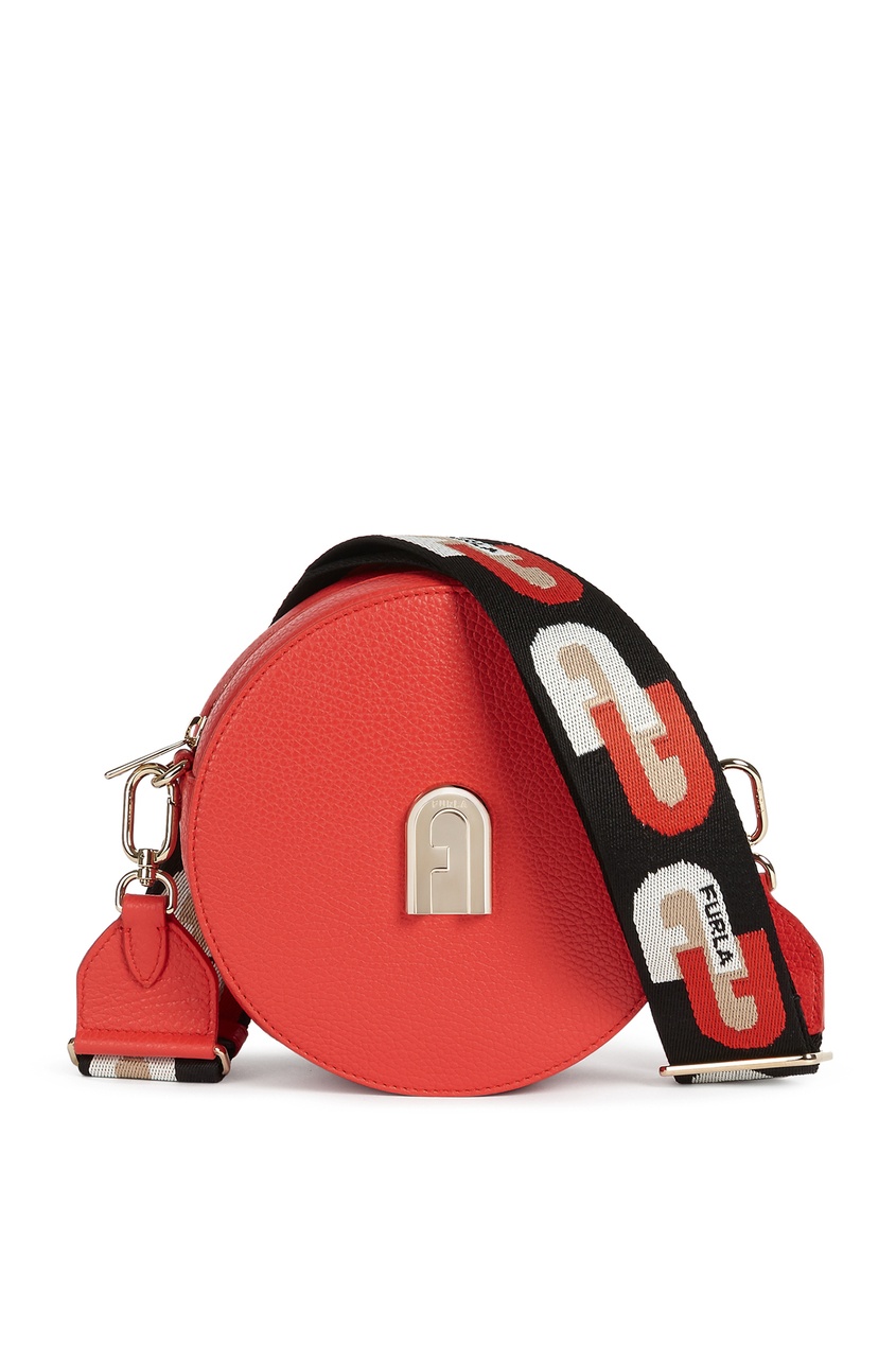 фото Круглая красная сумка sleek furla