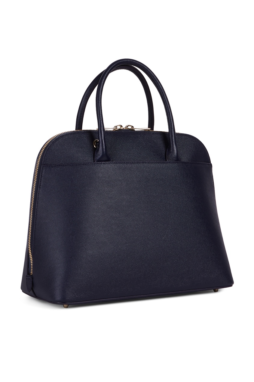 фото Темно-синяя сумка-шоппер furla code из кожи