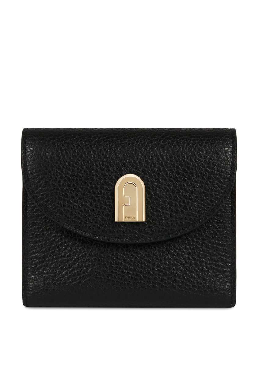 

Черный кожаный кошелек Furla Sleek с пряжкой