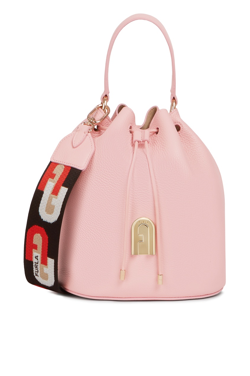 фото Розовая сумка-торба furla sleek из кожи