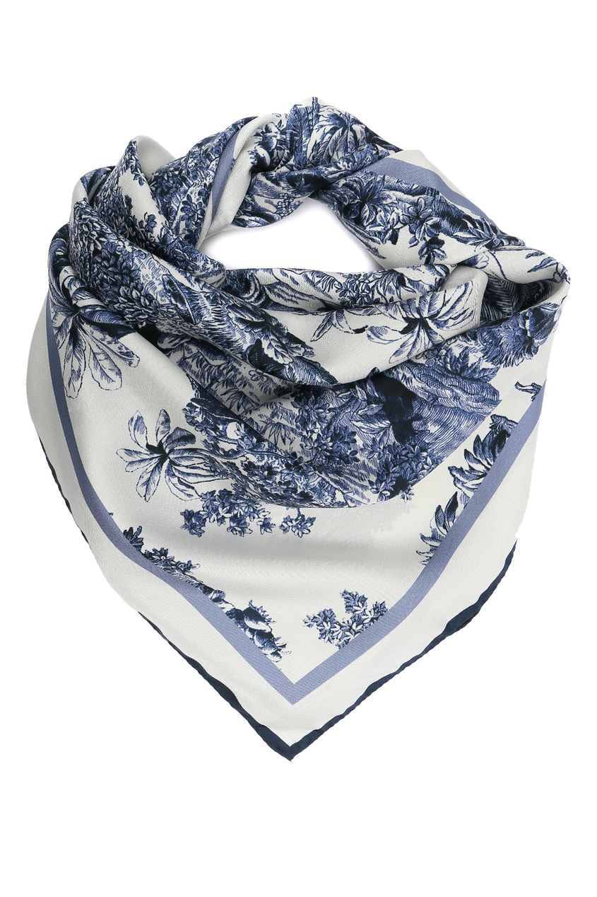фото Шелковый платок с синим рисунком marina rinaldi