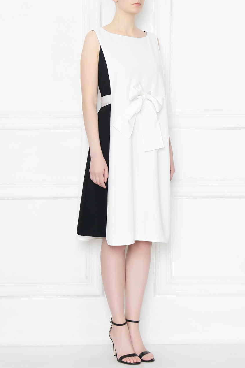 фото Черно-белое платье с поясом marina rinaldi
