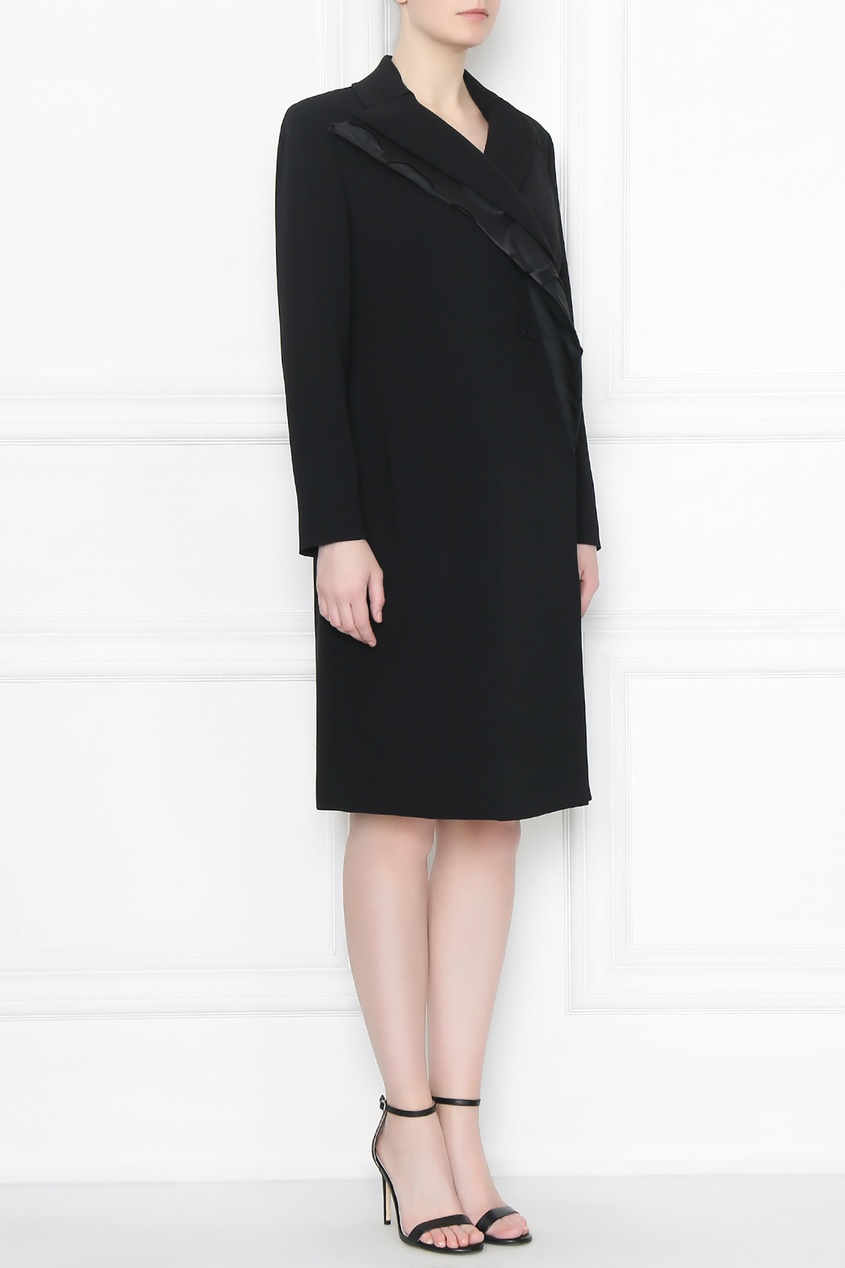 фото Черное платье-жакет с декором marina rinaldi