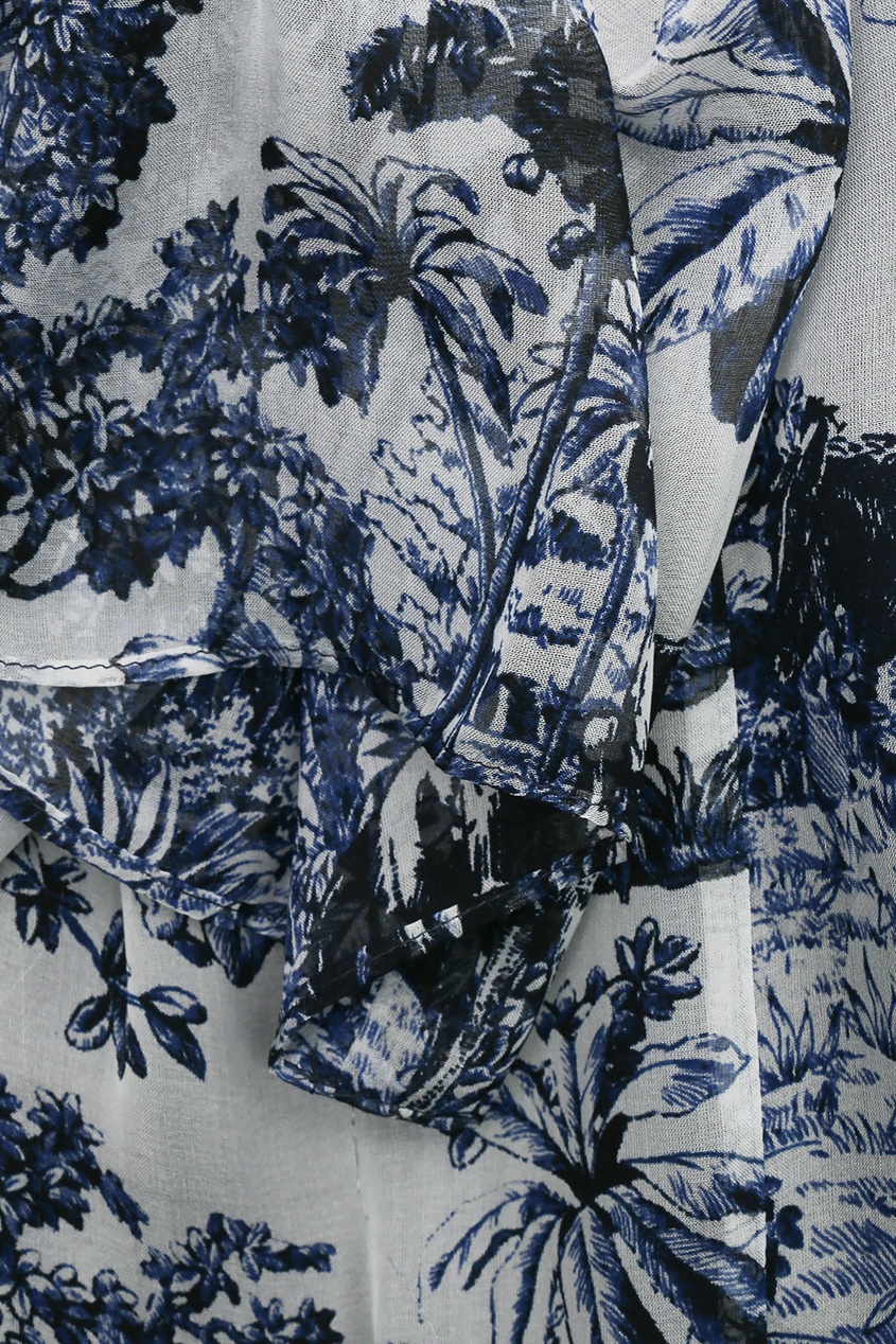 фото Шелковое платье с рисунком в синих тонах marina rinaldi