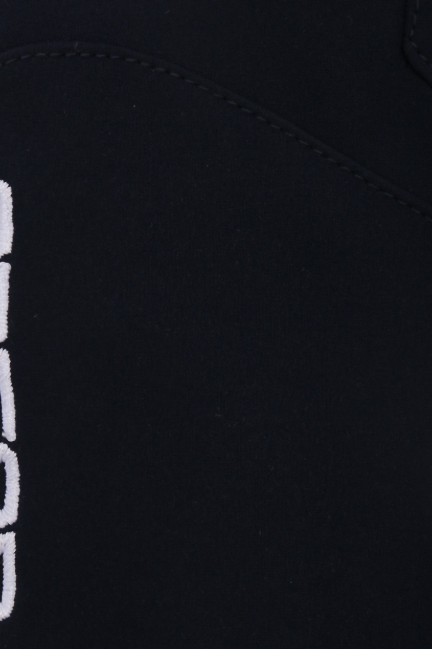 фото Синие горнолыжные перчатки с кожаными вставками bosco