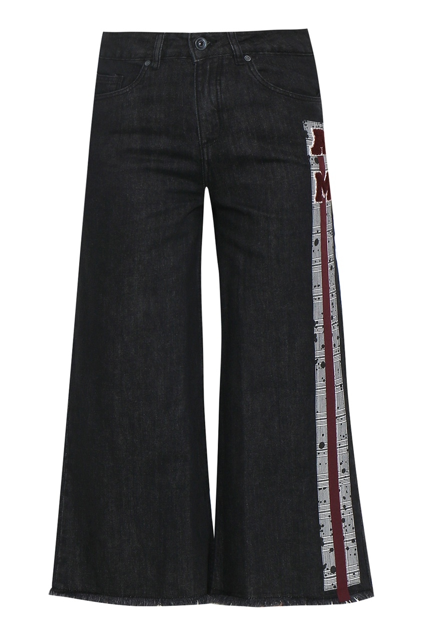 фото Черные укороченные джинсы с отделкой antonio marras