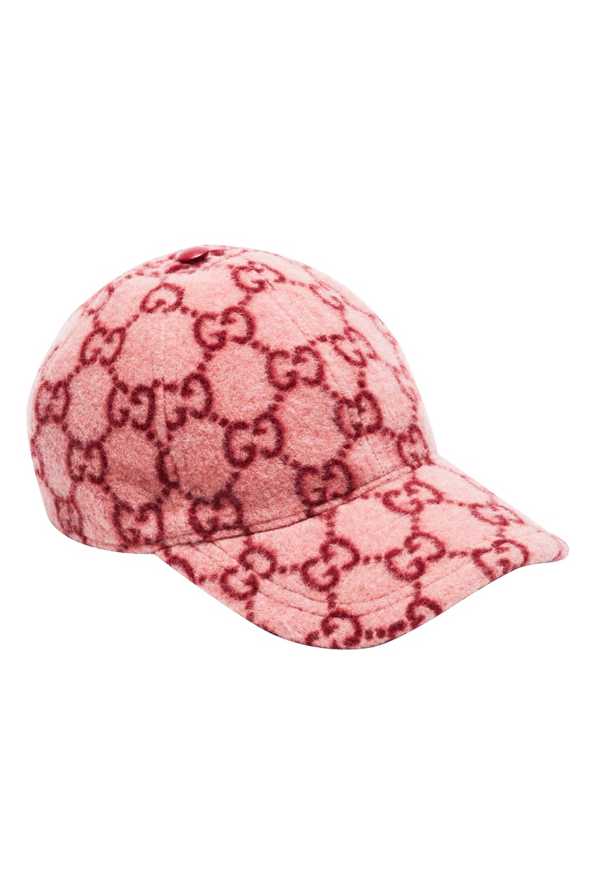 фото Розовая бейсболка с узором из монограмм gucci