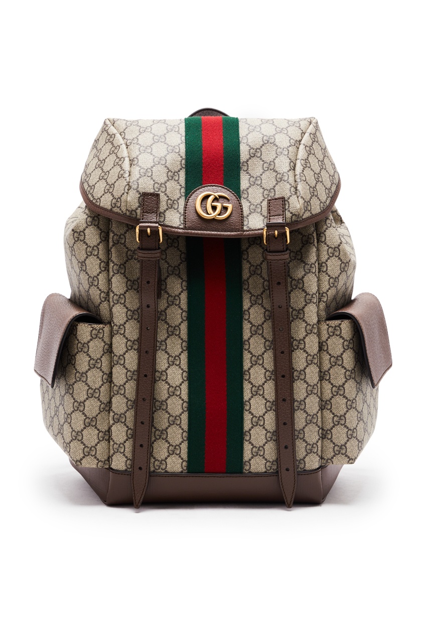 фото Рюкзак ophidia с монограммами gg и полосами web gucci