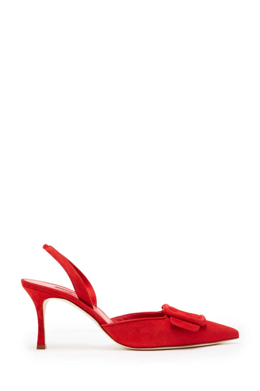 фото Красные слингбэки с пряжками maysli 70 manolo blahnik