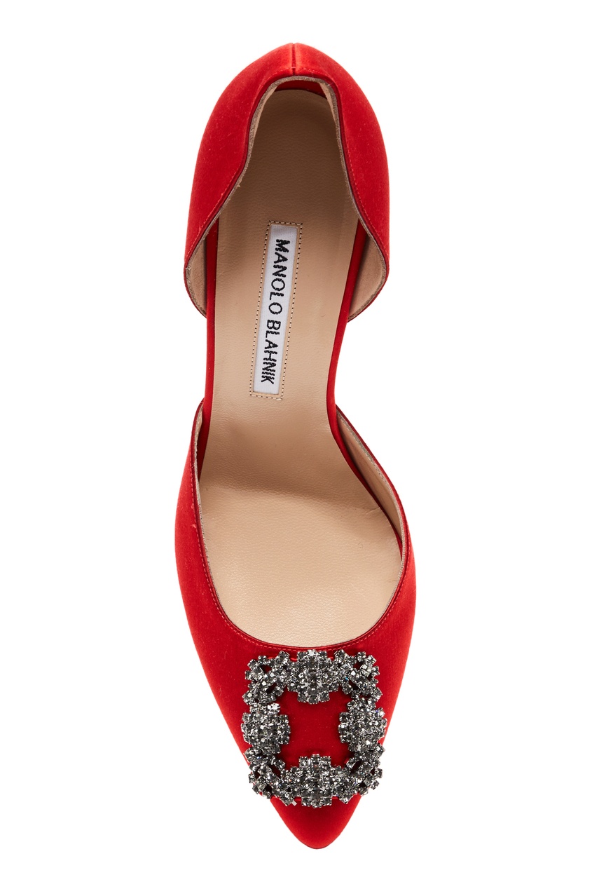 фото Красные туфли с кристаллами hangisido 105 manolo blahnik