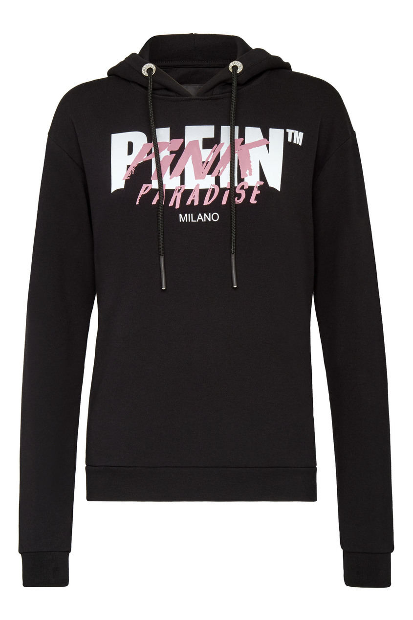 

Черная толстовка с контрастными надписями, Черный, Черная толстовка с контрастными надписями