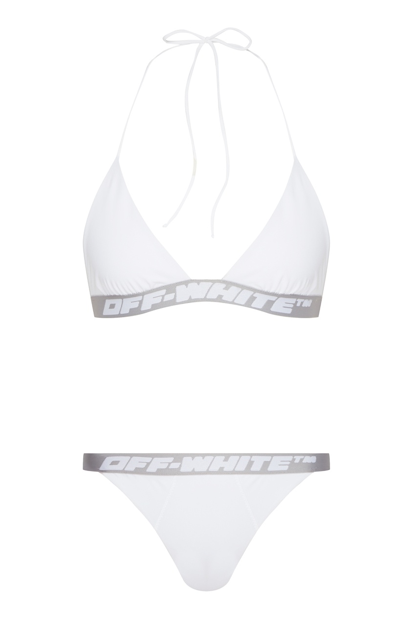 фото Серо-белое бикини с логотипами off-white