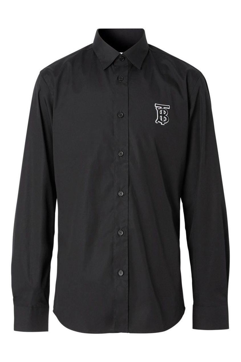 фото Черная рубашка с монограммой burberry