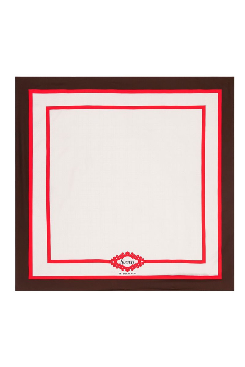 фото Белый платок с контрастной окантовкой burberry