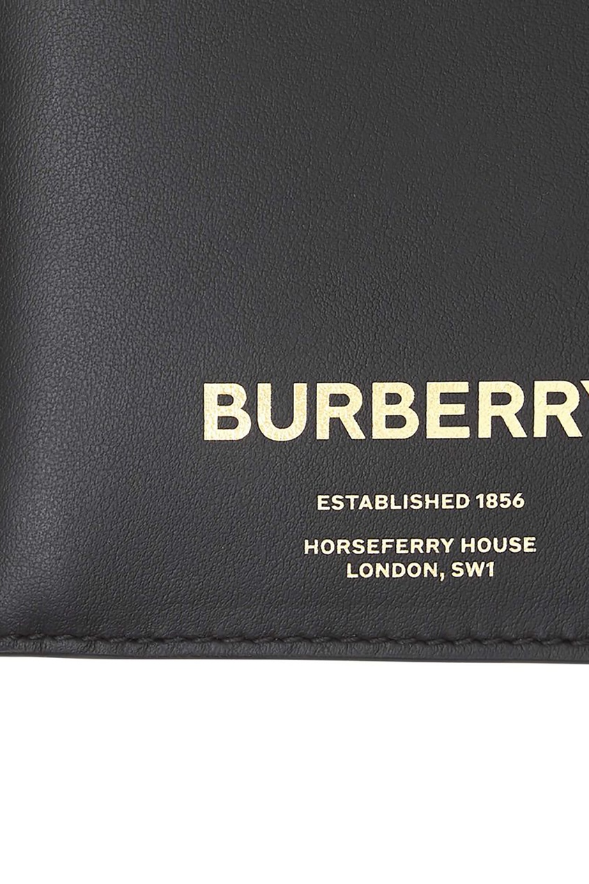 фото Черный кошелек с логотипом horseferry burberry