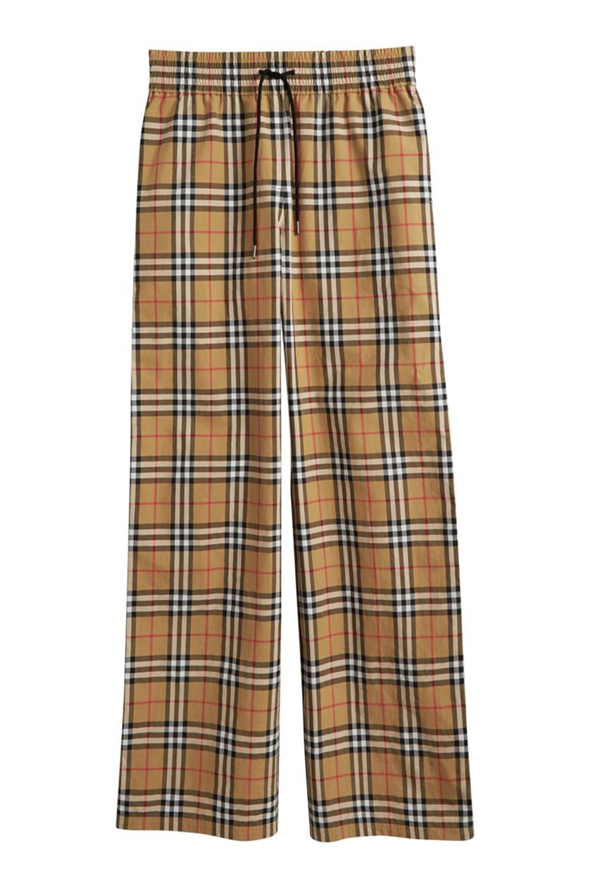 фото Широкие брюки с лампасами и узором vintage check burberry