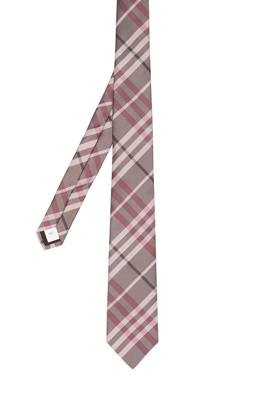фото Клетчатый галстук розового цвета burberry
