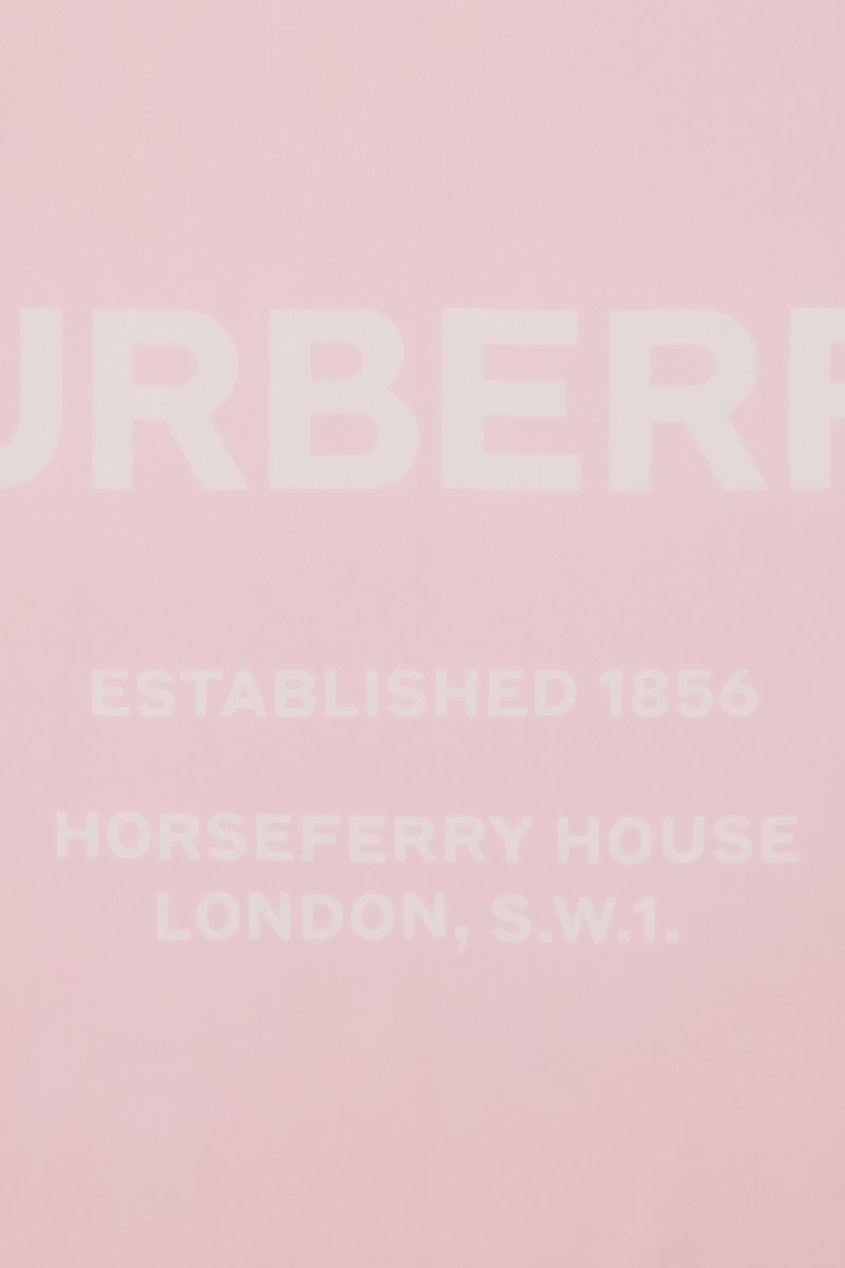 фото Розовый шелковый платок с логотипом burberry