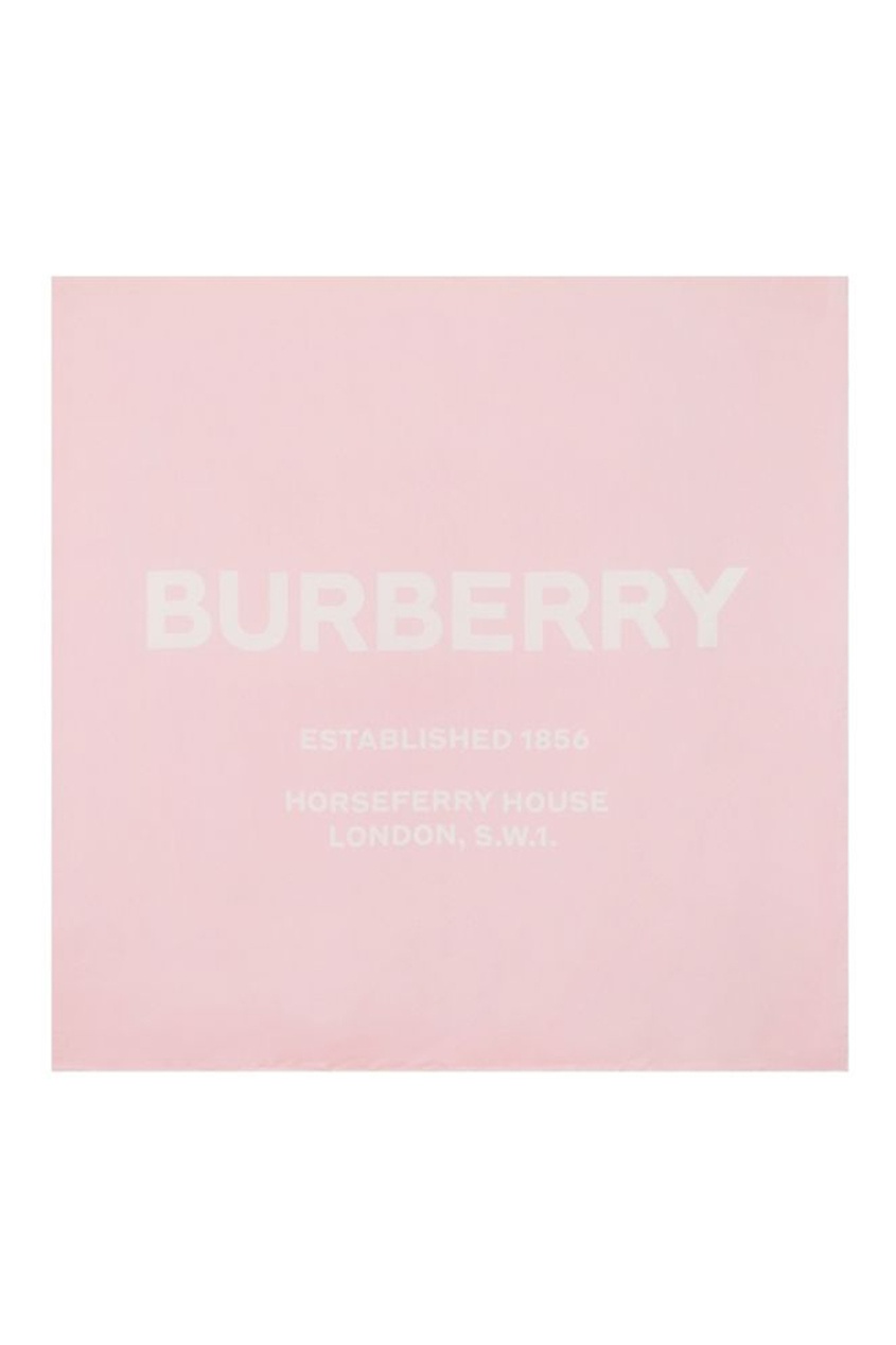 фото Розовый шелковый платок с логотипом burberry