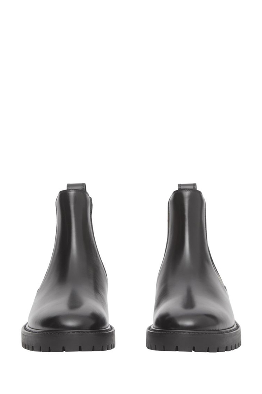 фото Черные ботинки-челси с клетчатыми вставками burberry