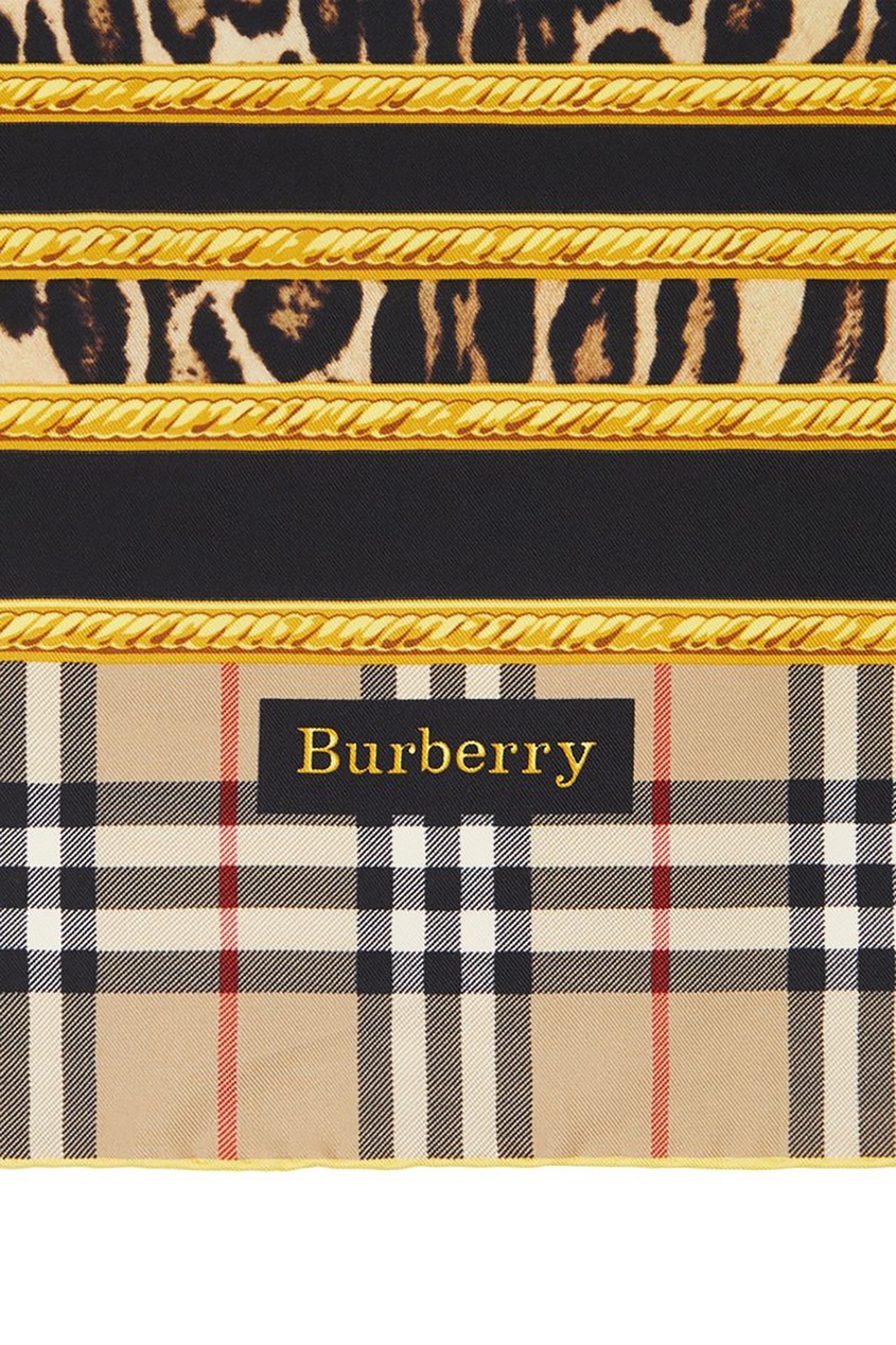 фото Шелковый платок с крупными принтами burberry