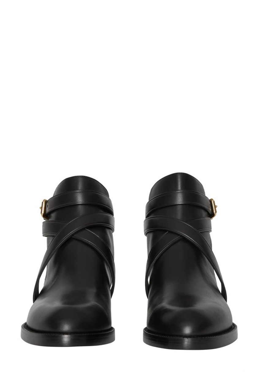 фото Черные ботинки с клетчатым задником burberry