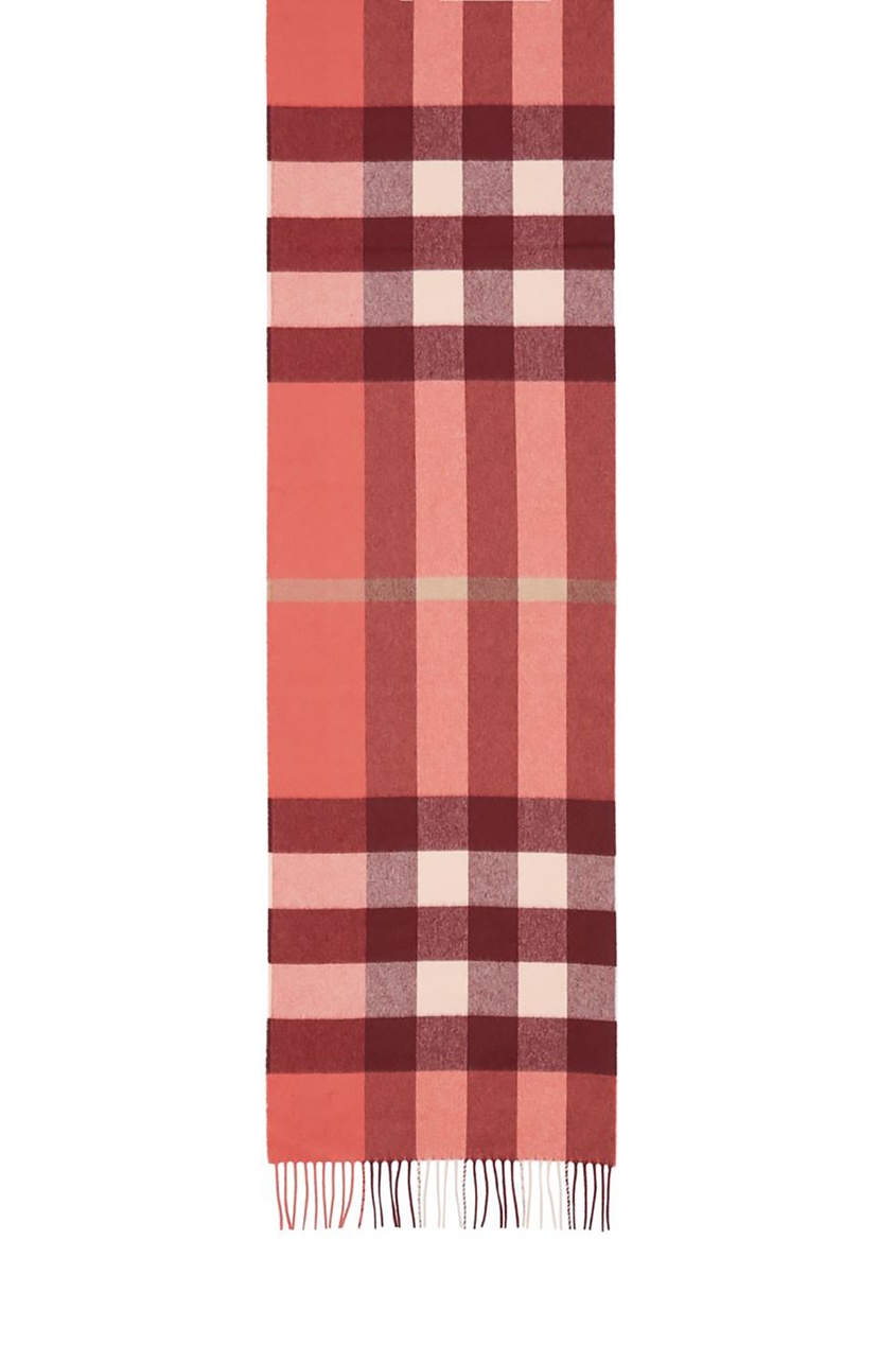 фото Красный шарф с бахромой burberry