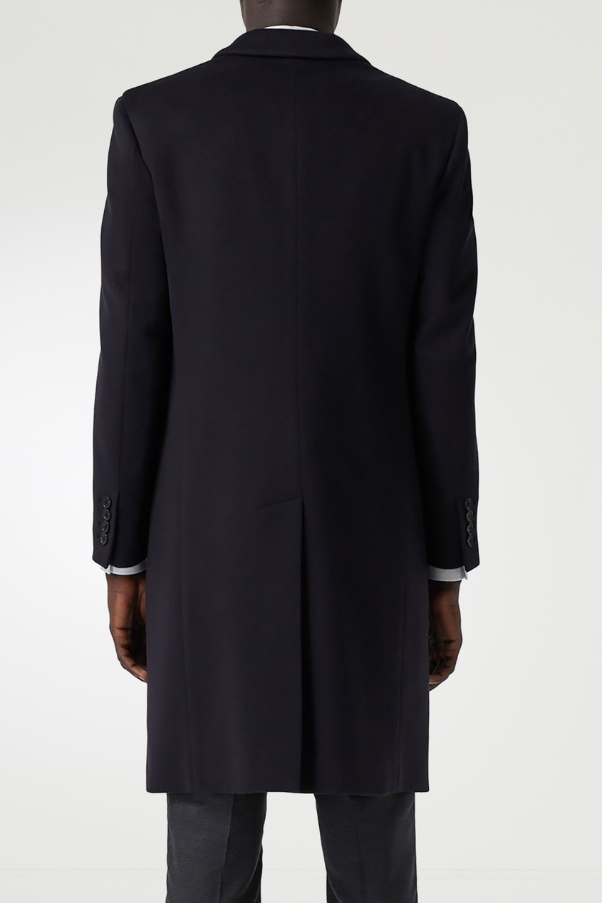 фото Черное пальто с двубортной застежкой burberry