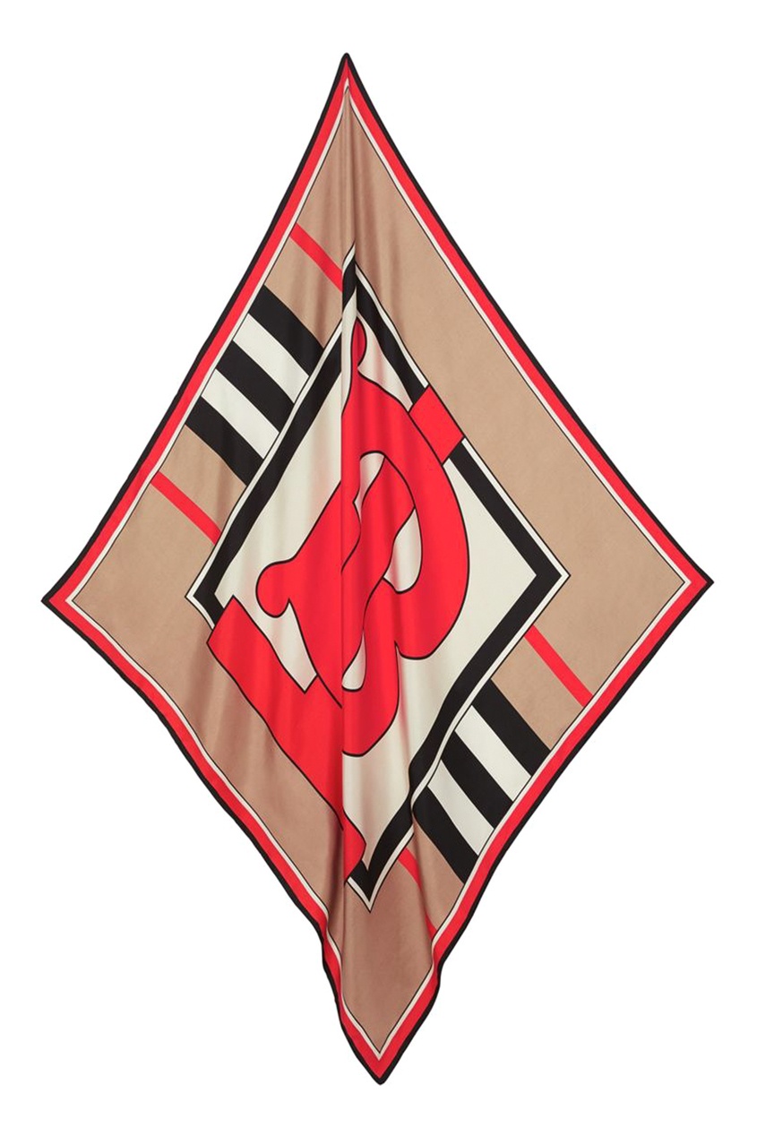 фото Шелковый платок с логотипом burberry