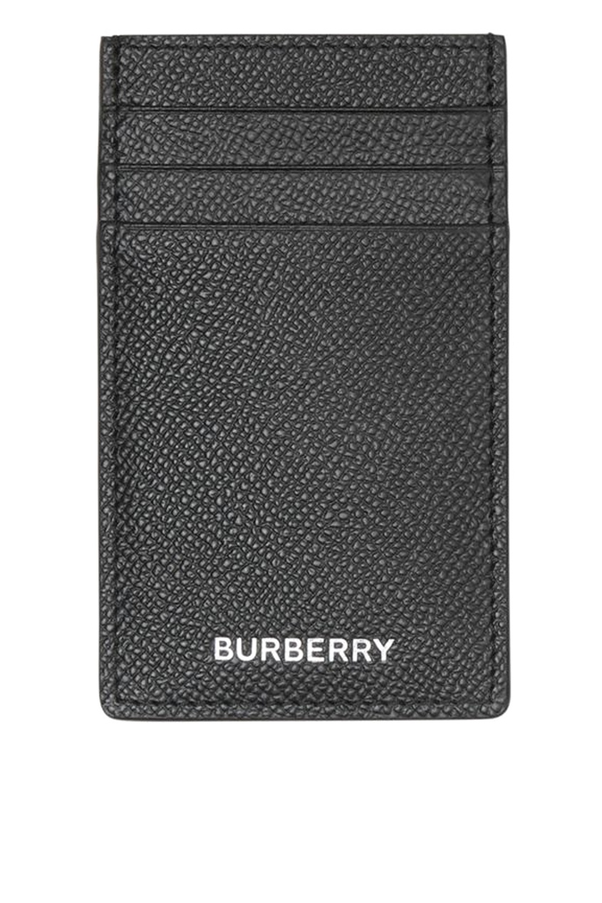 фото Черный кожаный футляр для карт burberry