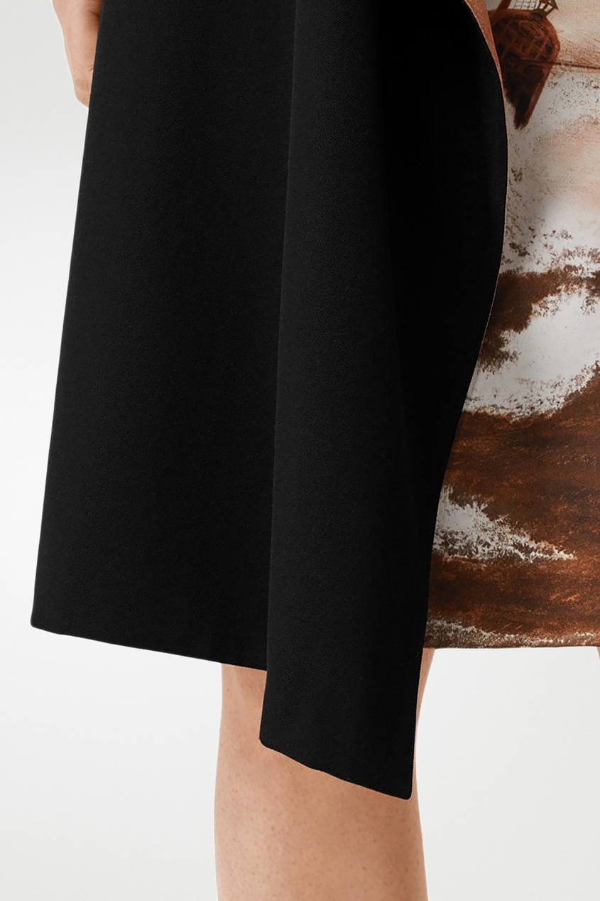 фото Черная миди-юбка с принтом burberry