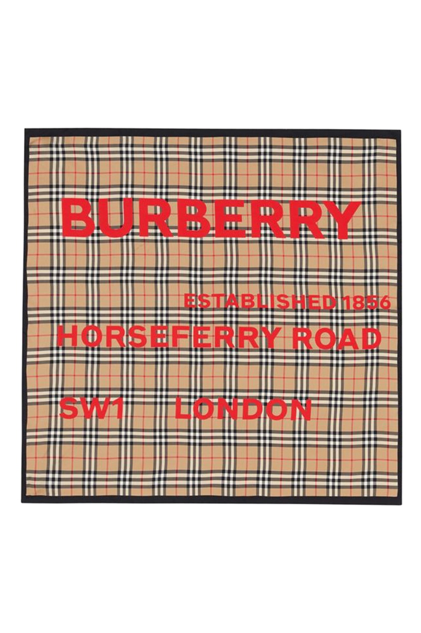 фото Коричневый клетчатый платок burberry