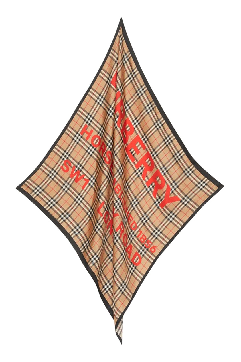 фото Коричневый клетчатый платок burberry
