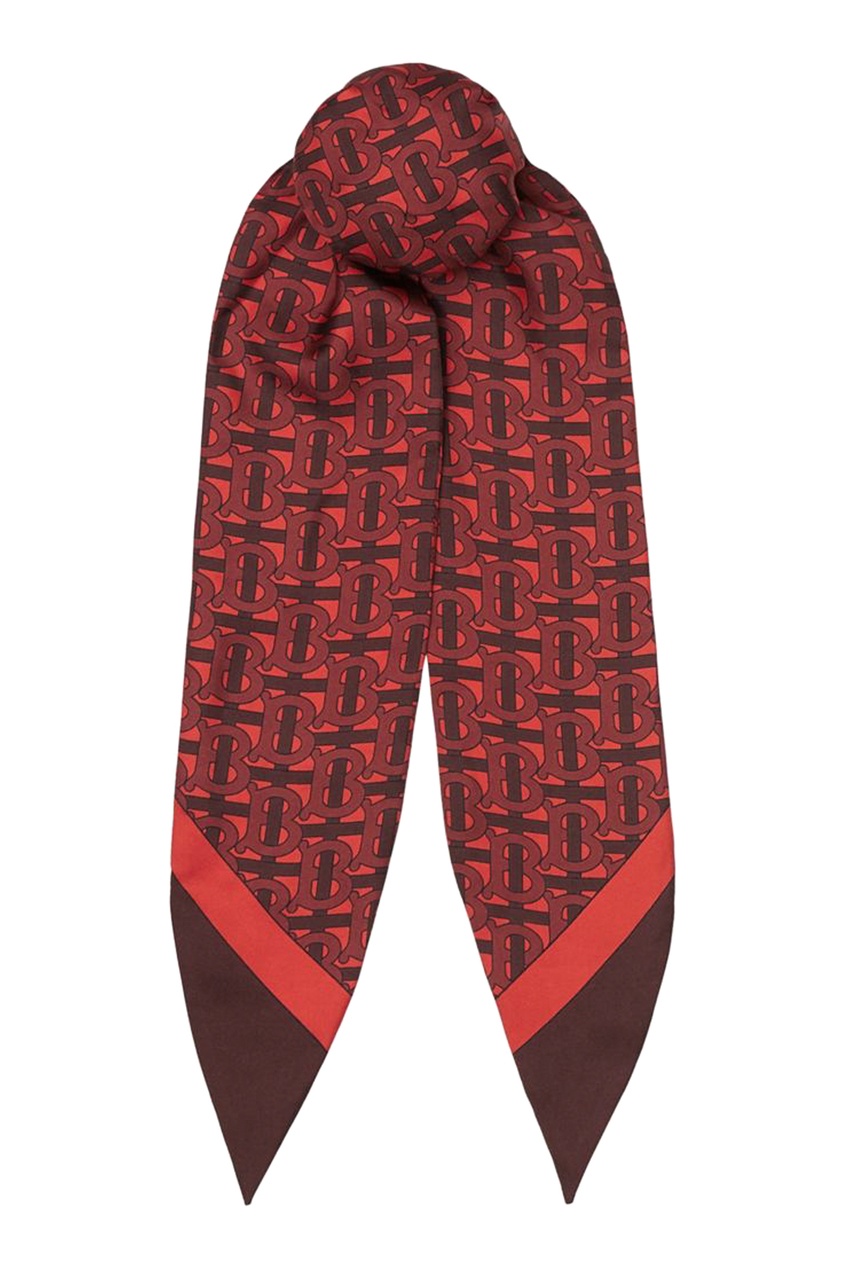 фото Красный платок с принтами burberry