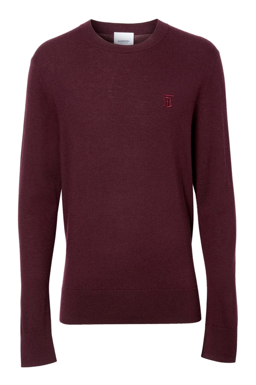 фото Бордовый пуловер с логотипом burberry