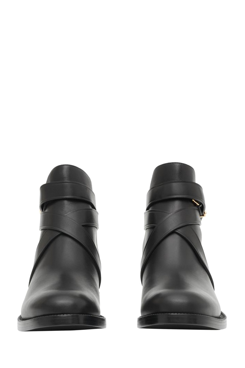 фото Черные кожаные ботинки burberry