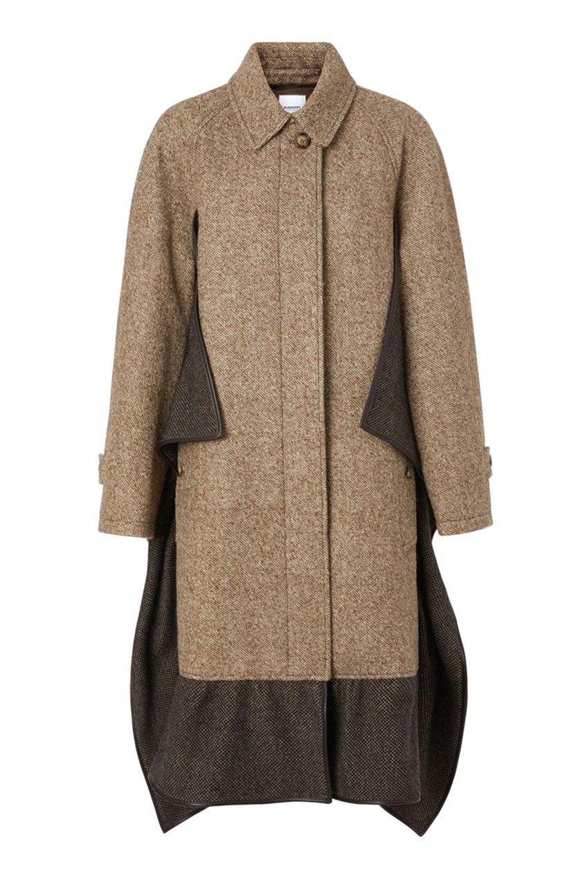 фото Светло-коричневое пальто с отделкой burberry