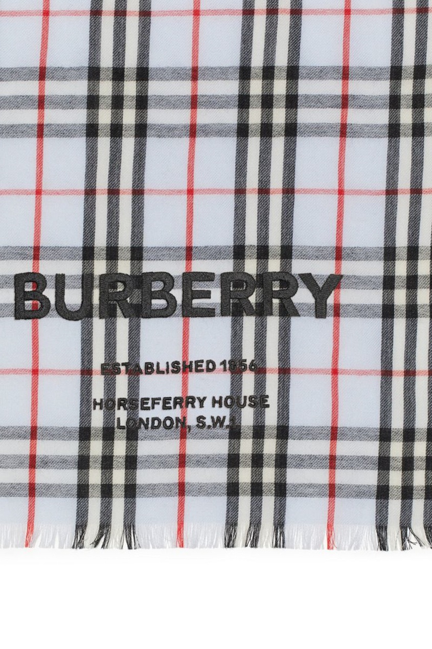 фото Шарф с вышитым логотипом burberry